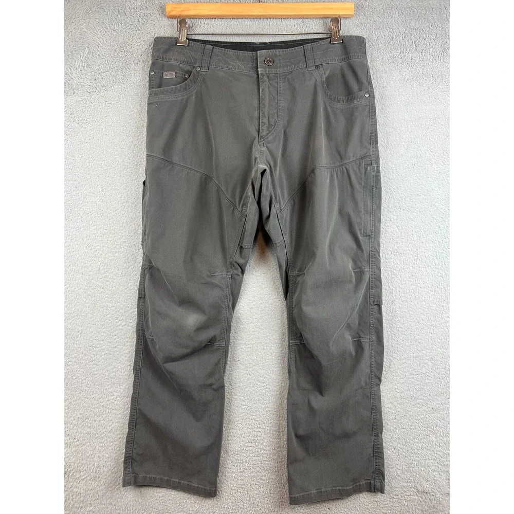 Kuhl Rydr Mens 36x30 Gray Articulated Knee Vented Hiking Work Pants Outdoor